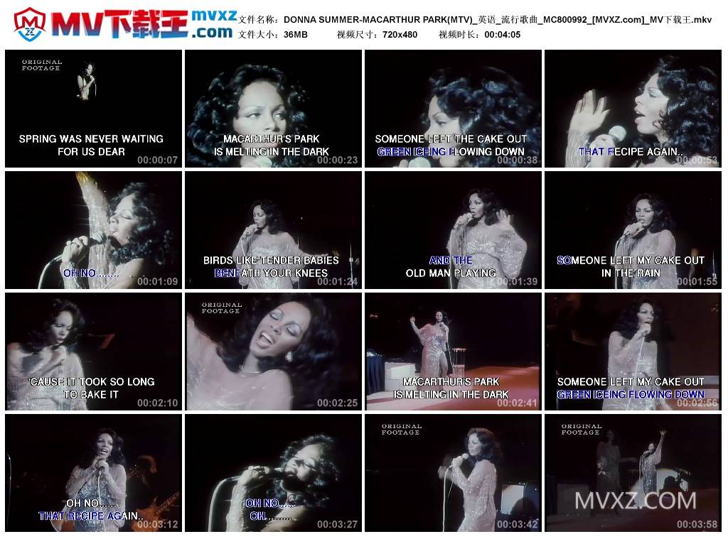 DONNA SUMMER-MACARTHUR PARK(MTV)_英语_流行歌曲_MC800992